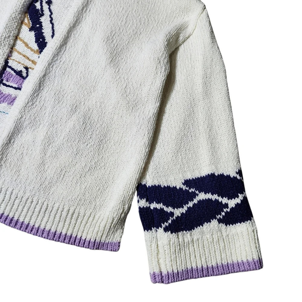 Anthropologie Maeve Maggie Sailboat Cardigan Sweater Lilac Women Size XS Small - Picture 5 of 13